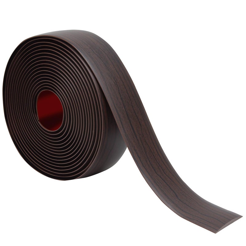 LSGCQ Floor Transition Strip 2"" Self Adhesive Flat Vinyl Flooring Transitions Strip with Strong Backing Wood Grain 5cm, 20FT, Dark Walnut - Image 1